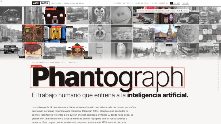 Phantograph, portada de la web del proyecto